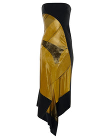 Mugler | Women | Asymmetric Strapless Dress | Brown