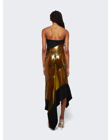Mugler | Women | Asymmetric Strapless Dress | Brown