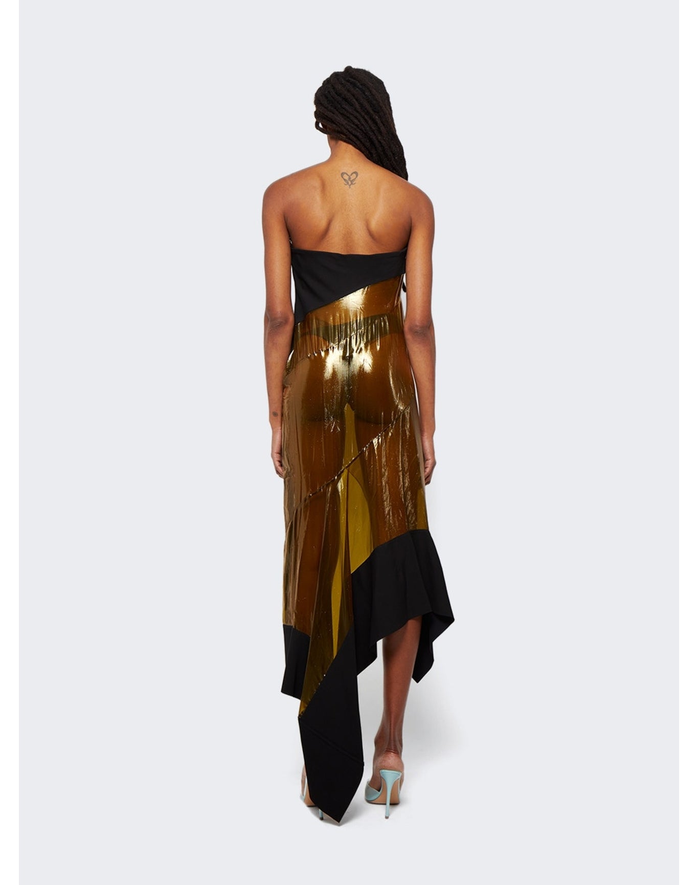 Mugler | Women | Asymmetric Strapless Dress | Brown