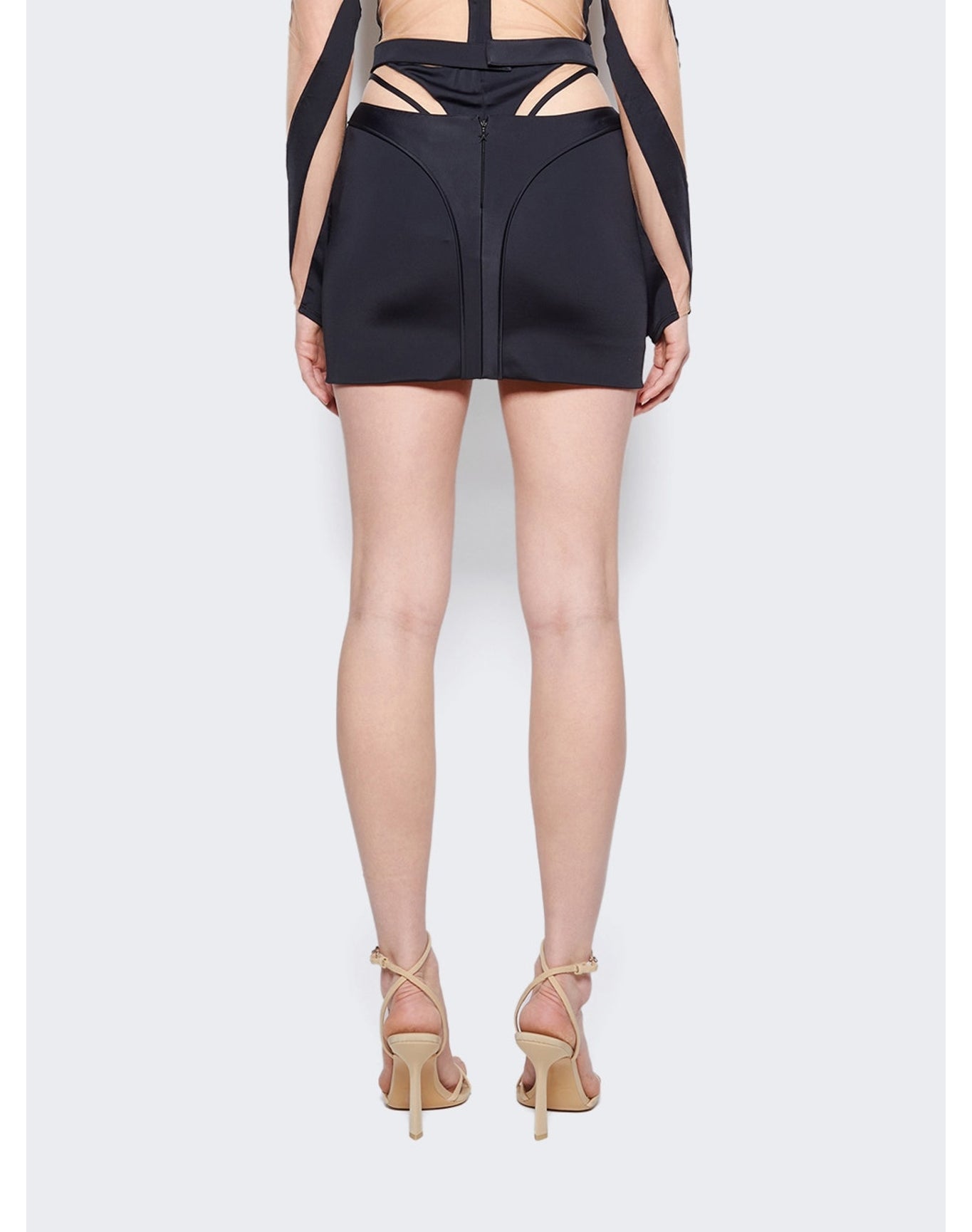 Mugler | Women | Bi-material Mini Skirt | Black