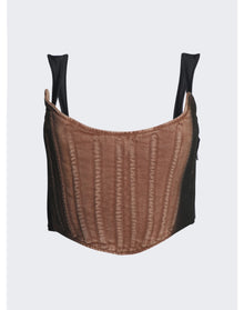 Mugler | Women | Bi Material Corset | Brown