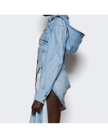 Mugler | Women | Corseted Denim Jacket | Light Blue