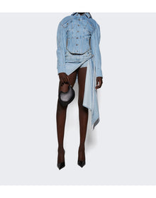 Mugler | Women | Corseted Denim Jacket | Light Blue