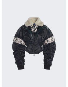 Mugler | Women | Cropped Jacket | Black x Roccia