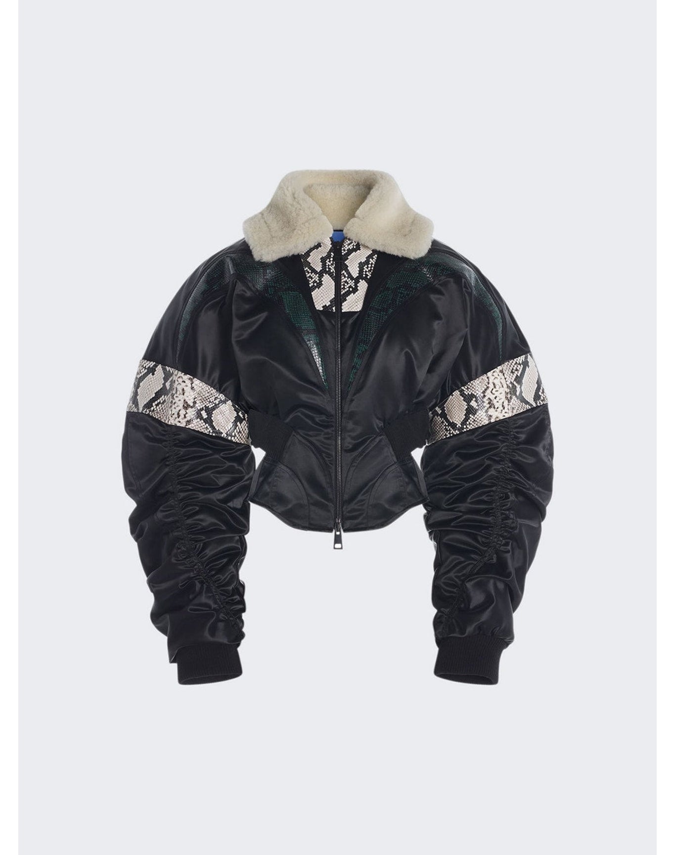 Mugler | Women | Cropped Jacket | Black x Roccia