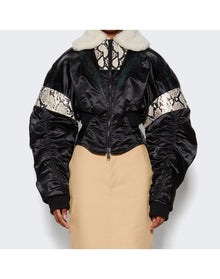 Mugler | Women | Cropped Jacket | Black x Roccia