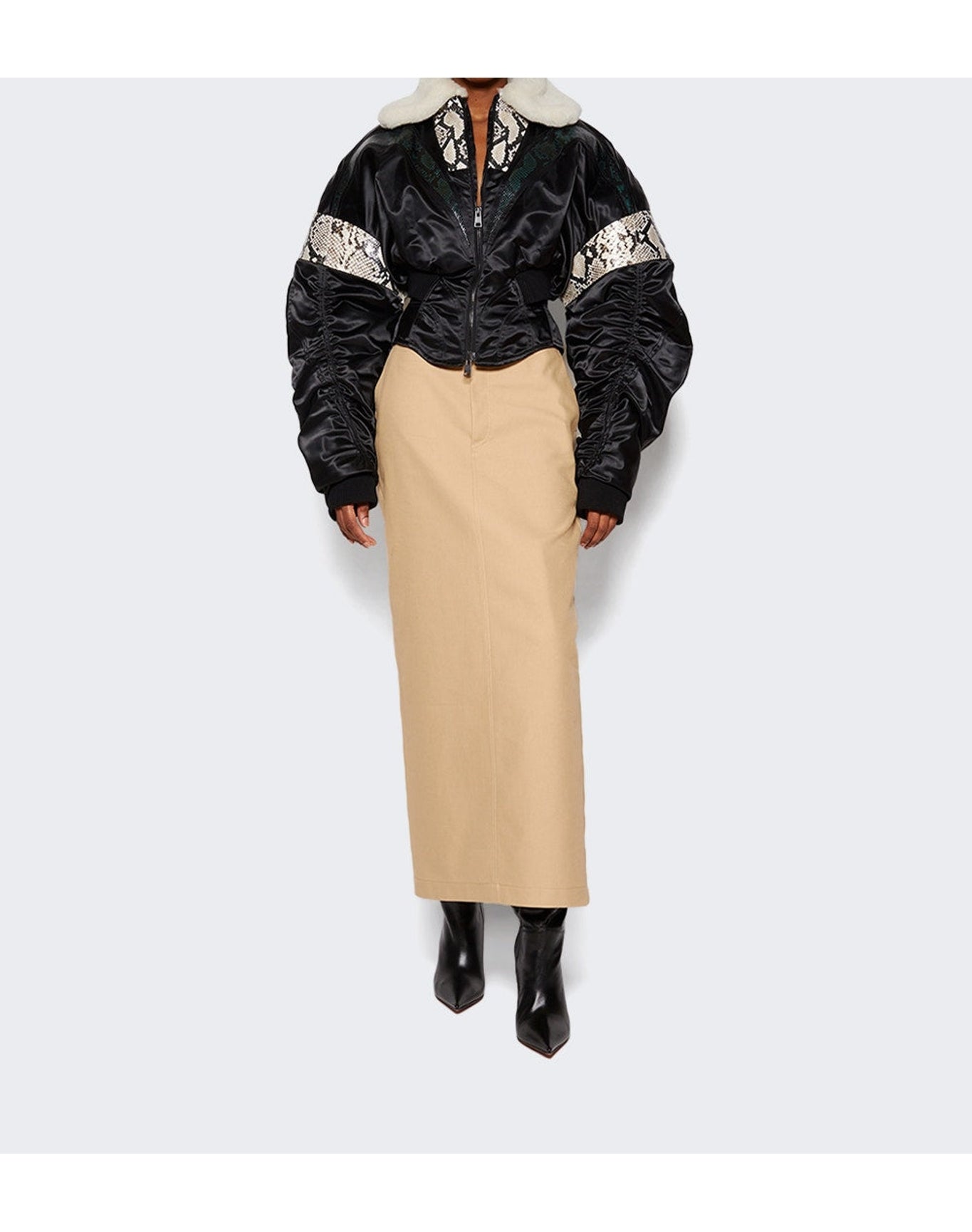 Mugler | Women | Cropped Jacket | Black x Roccia