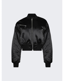 Mugler | Women | Cropped Nylon Bomber | Black