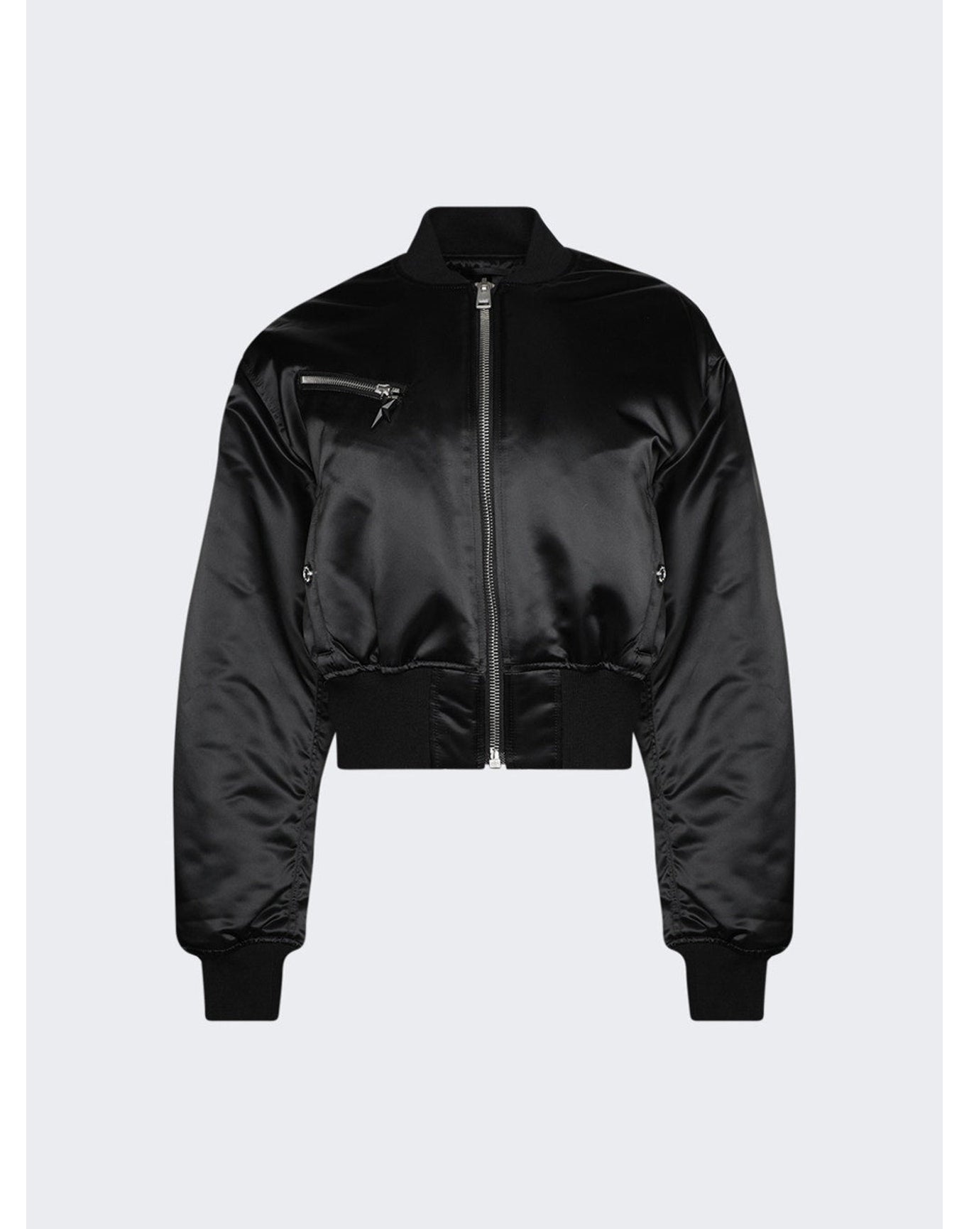 Mugler | Women | Cropped Nylon Bomber | Black