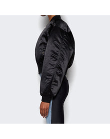 Mugler | Women | Cropped Nylon Bomber | Black