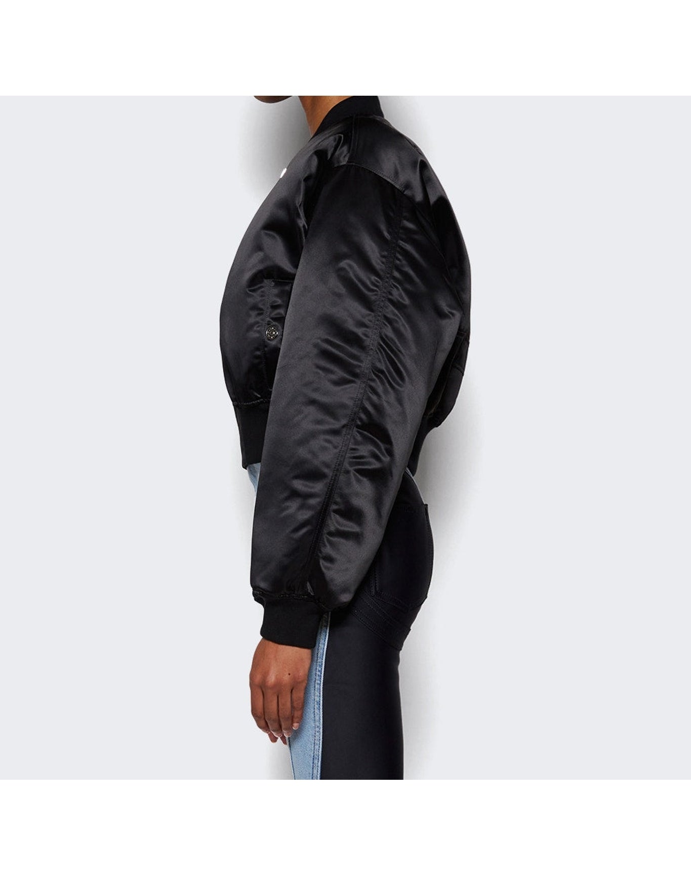 Mugler | Women | Cropped Nylon Bomber | Black