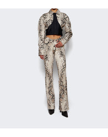 Mugler | Women | Cropped Panelled Jacket | Wrapped Snake Roccia