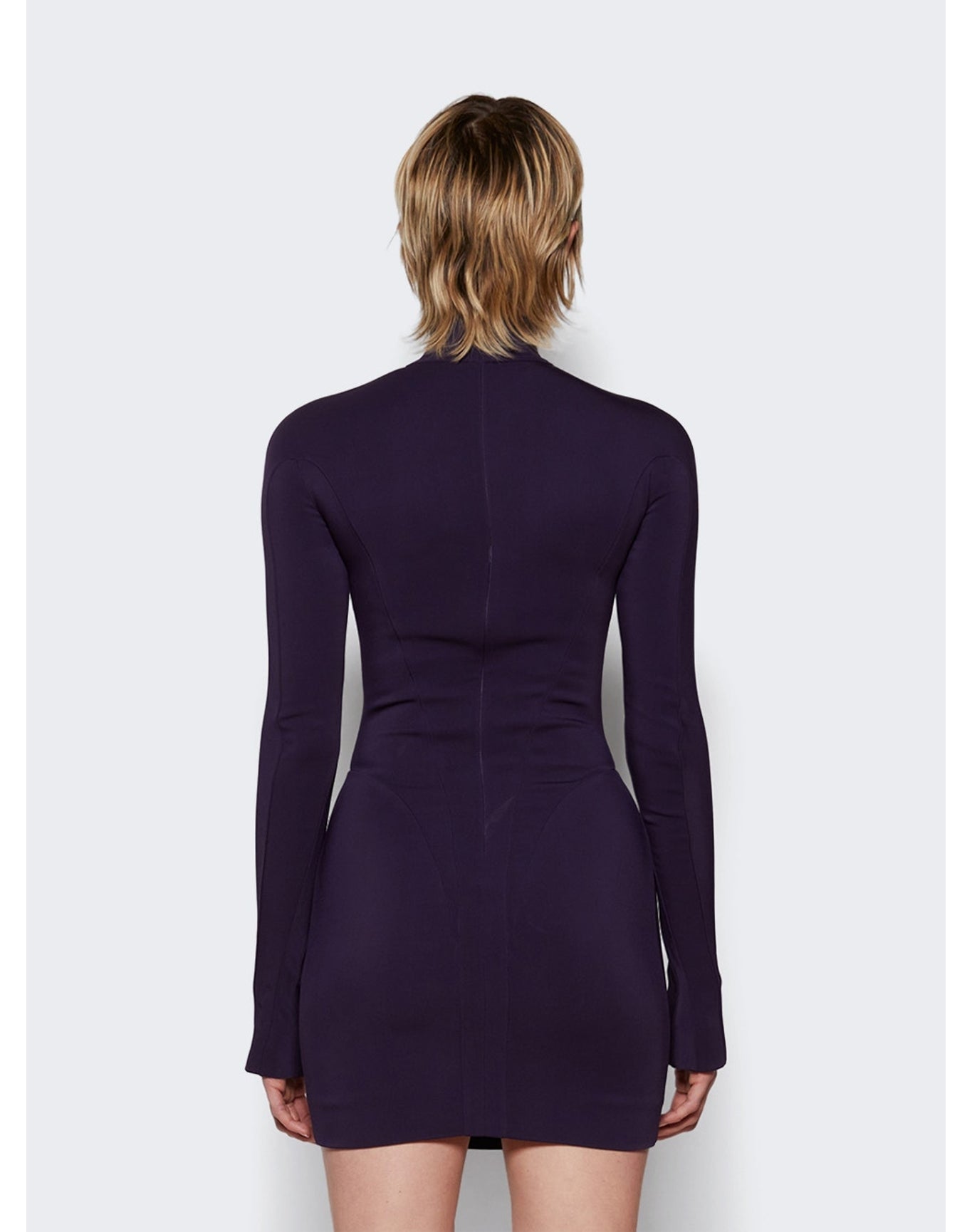 Mugler | Women | Cut Out Mini Dress | Dark Violet