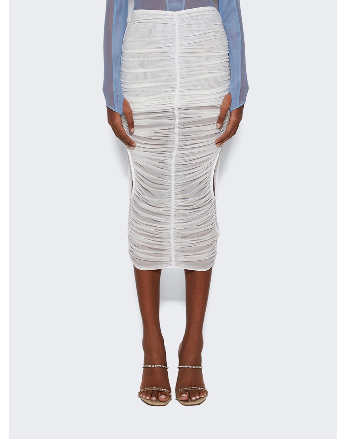 Mugler | Women | Draped Skirt | Warm White