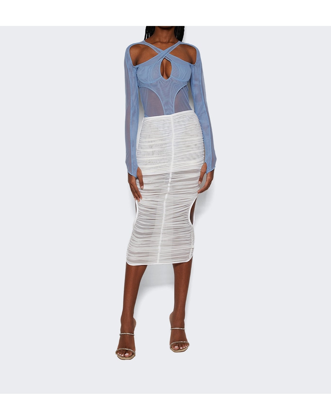 Mugler | Women | Draped Skirt | Warm White