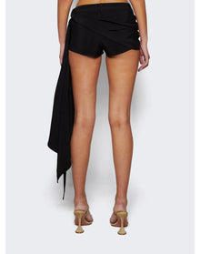 Mugler | Women | Draped Spiral Denim Shorts | Black
