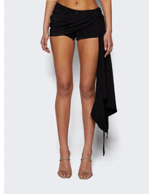 Mugler | Women | Draped Spiral Denim Shorts | Black