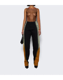 Mugler | Women | Gradient- Effect Flared Jeans | Black x Orange Pistachio