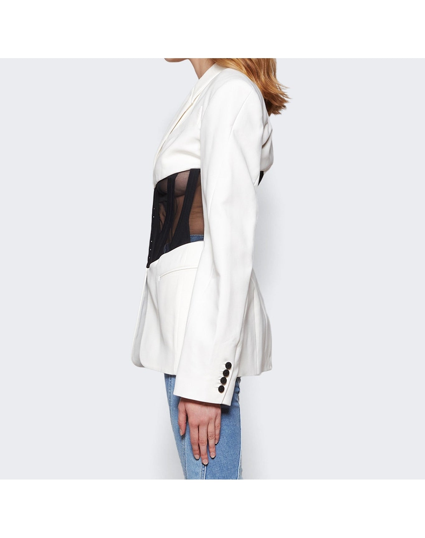 Mugler | Women | Iconic Corseted Jacket | Snow x Black