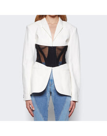 Mugler | Women | Iconic Corseted Jacket | Snow x Black
