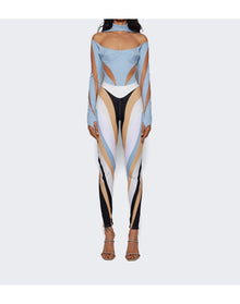 Mugler | Women | Illusion Bodysuit | Light Blue Nude 01
