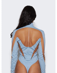 Mugler | Women | Illusion Bodysuit | Light Blue Nude 01