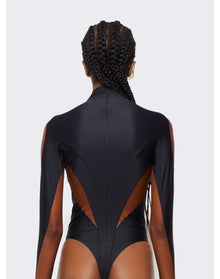Mugler | Women | Illusion Mockneck Bodysuit | Black