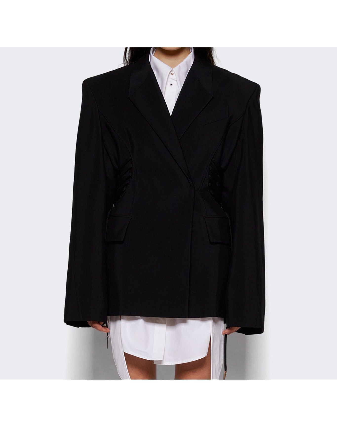 Mugler | Women | Lace Up Jacket | Black