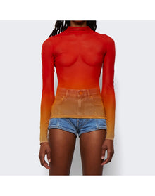 Mugler | Women | Long-sleeve Gradient Top | Multicolor