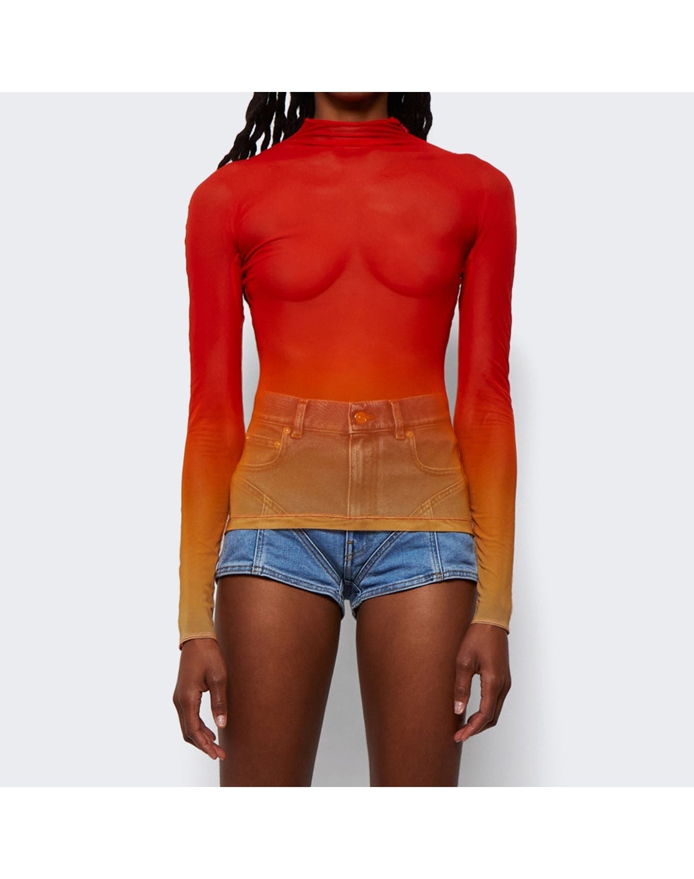 Mugler | Women | Long-sleeve Gradient Top | Multicolor
