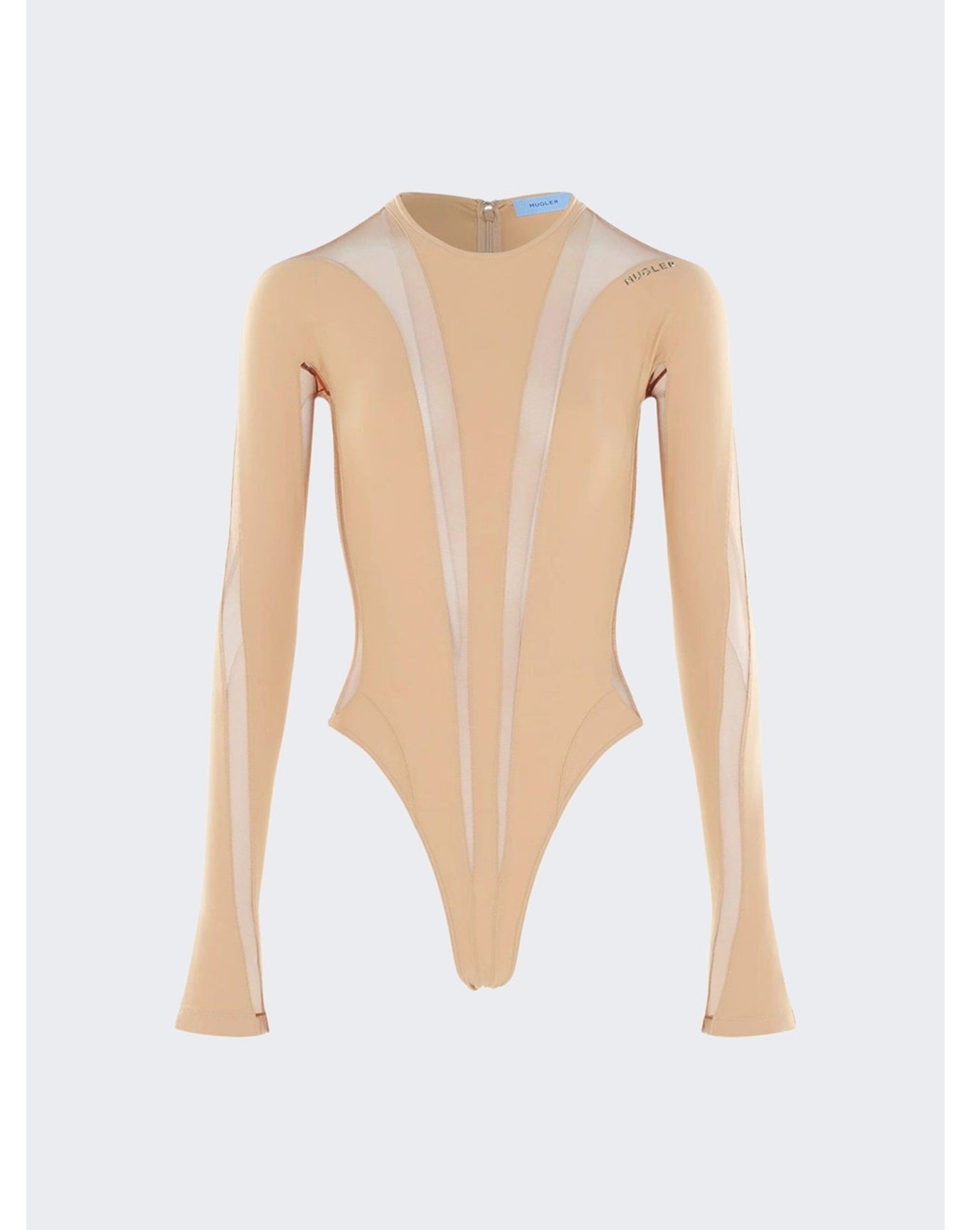Mugler | Women | Long-sleeve Sheer Panel Bodysuit | Beige