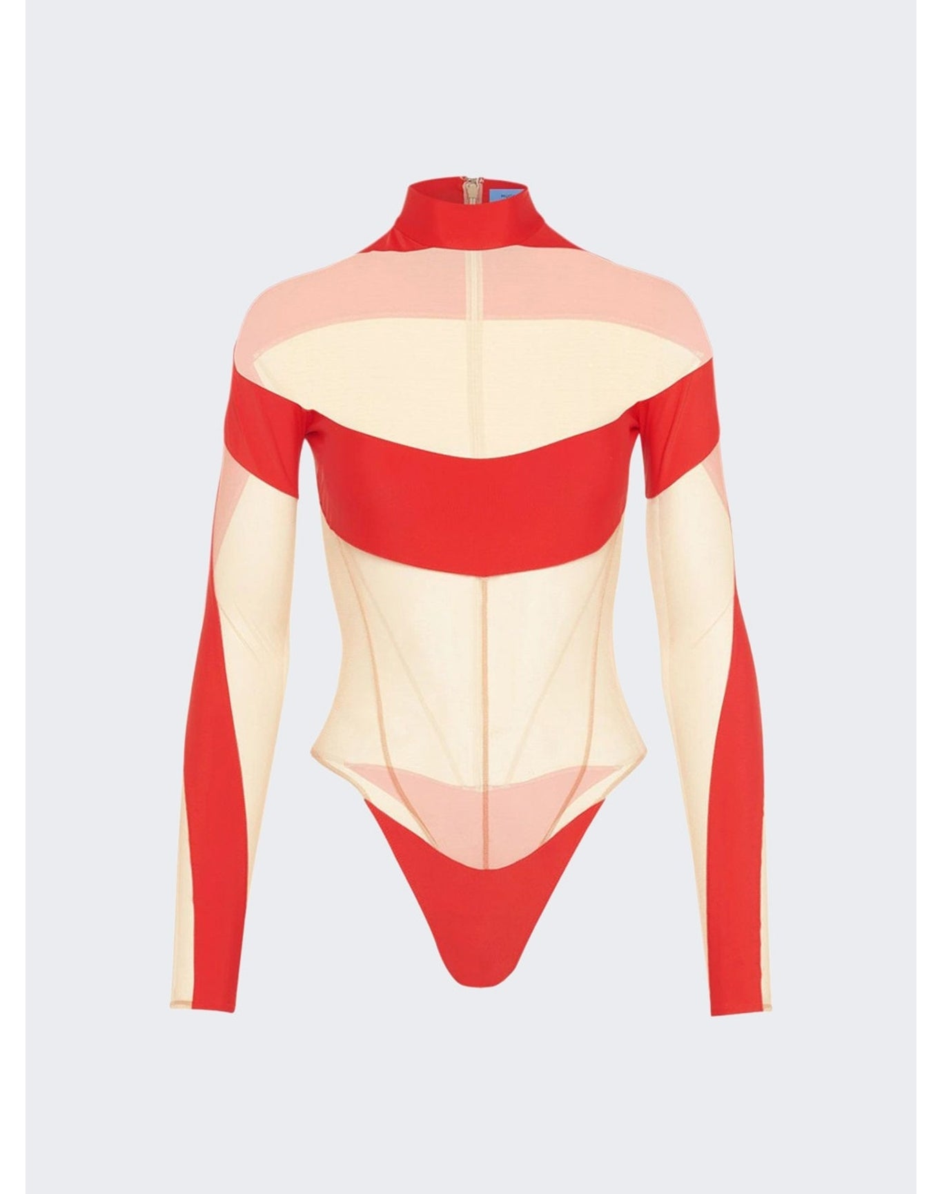 Mugler | Women | Off Shoulder Panel Bodysuit | Multicolor
