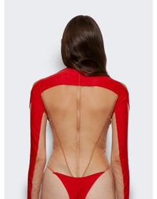 Mugler | Women | Off Shoulder Panel Bodysuit | Multicolor