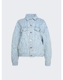 Mugler | Women | Oversized Denim Jacket | Laser Printed
