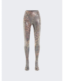 Mugler | Women | Printed Mesh Tights | Octopus x Silver
