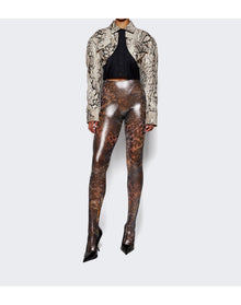 Mugler | Women | Printed Mesh Tights | Octopus x Silver