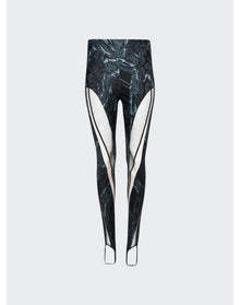 Mugler | Women | Printed Spiral Leggings | Warped Snake Black x Nude