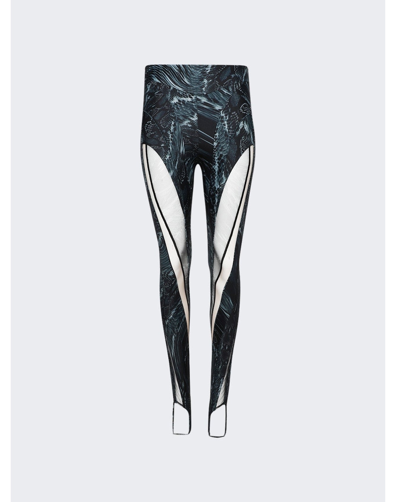 Mugler | Women | Printed Spiral Leggings | Warped Snake Black x Nude