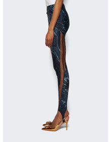 Mugler | Women | Printed Spiral Leggings | Warped Snake Black x Nude