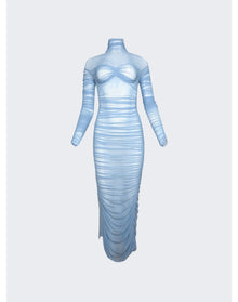 Mugler | Women | Ruched Midi Dress | Blue