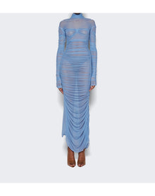 Mugler | Women | Ruched Midi Dress | Blue