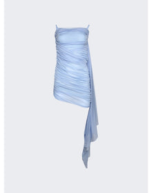 Mugler | Women | Ruched Mini Dress | Blue