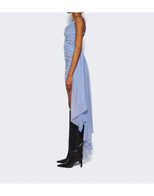 Mugler | Women | Ruched Mini Dress | Blue