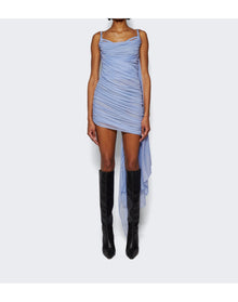 Mugler | Women | Ruched Mini Dress | Blue