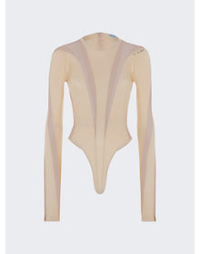 Mugler | Women | Sheer Panel Bodysuit | Ultraviolet x Nude 02