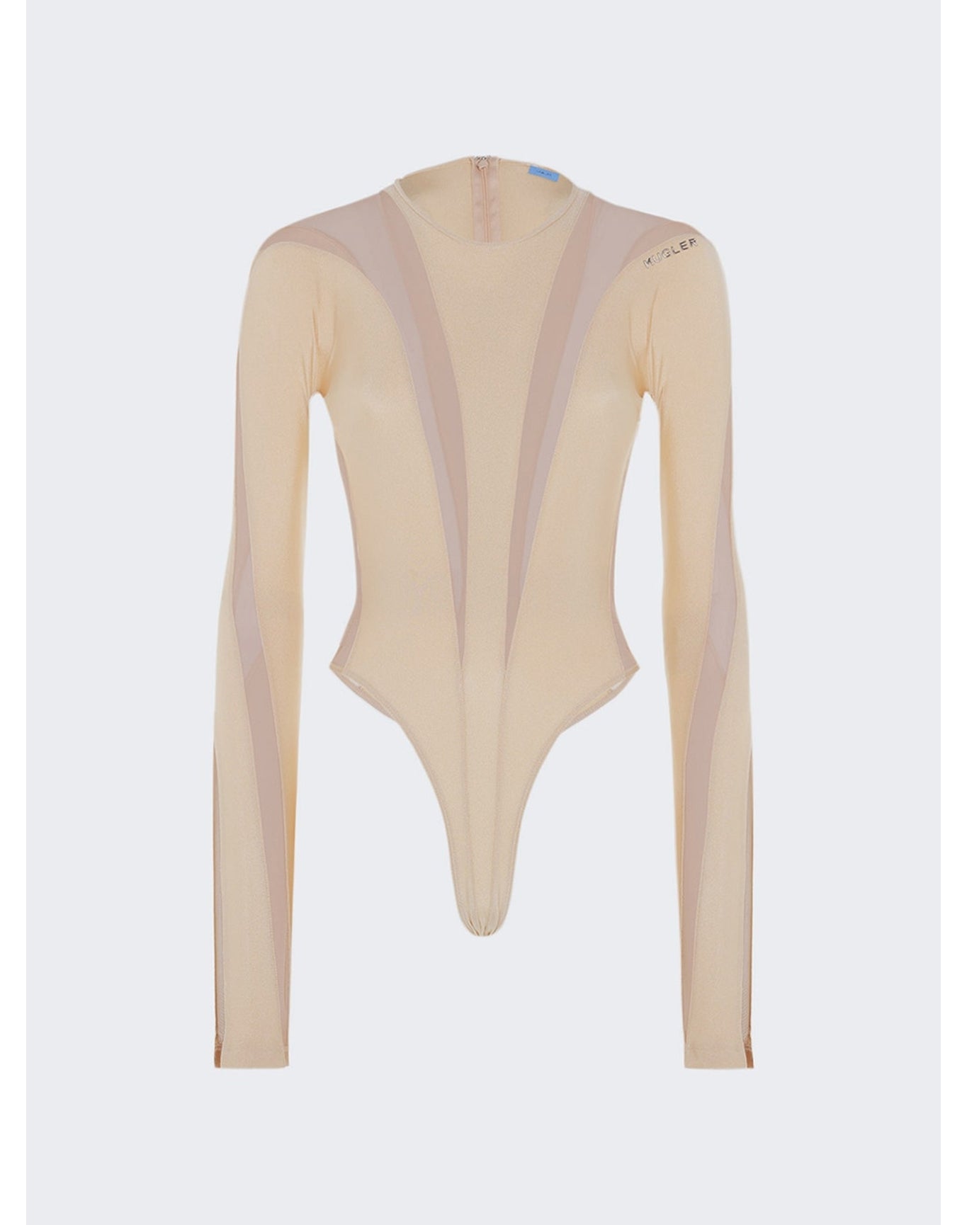 Mugler | Women | Sheer Panel Bodysuit | Ultraviolet x Nude 02