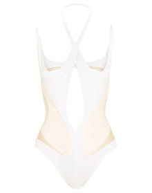 Mugler | Women | Sheer Panel Bodysuit | White