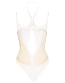Mugler | Women | Sheer Panel Bodysuit | White