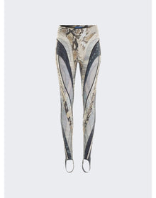Mugler | Women | Sheer Spiral Leggings | Snake Roccia x Black