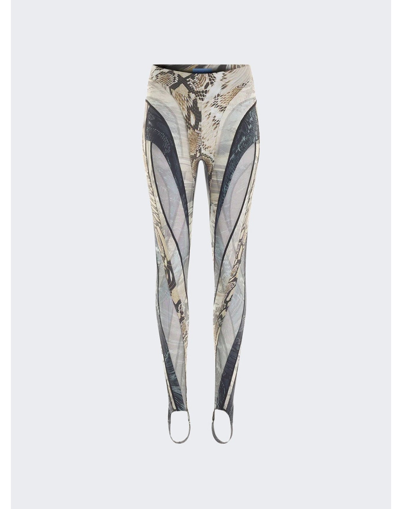 Mugler | Women | Sheer Spiral Leggings | Snake Roccia x Black